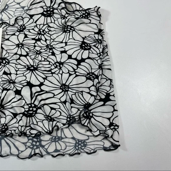 NWT Anthropologie black floral motifs crop tank size XS - Picture 4 of 6